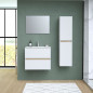 Ensemble Totem Blanc set de salle de bain 60, vanity+vasque+miroir & Colonne