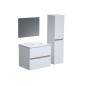 Ensemble Totem Blanc set de salle de bain 60, vanity+vasque+miroir & Colonne