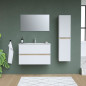 Ensemble Totem Blanc set de salle de bain 80, vanity+vasque+miroir & Colonne