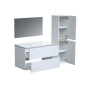 Ensemble Totem Blanc set de salle de bain 80, vanity+vasque+miroir & Colonne