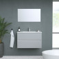 TOTEM Gris, set de salle de bain 80, vanity+vasque+miroir