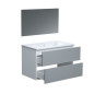 TOTEM Gris, set de salle de bain 80, vanity+vasque+miroir