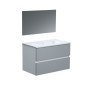 TOTEM Gris, set de salle de bain 80, vanity+vasque+miroir