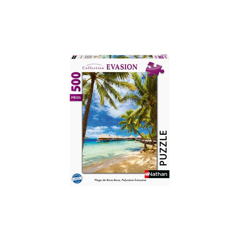 Puzzle 500 pièces Nathan Plage de Bora Bora, Polynésie française