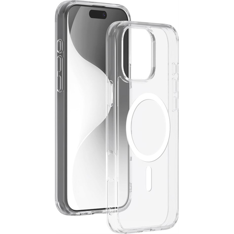 Coque hybride BigBen Connected compatible MagSafe pour iPhone 16 Pro Max Transparent