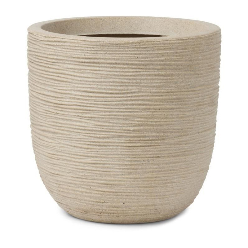 Pot de fleur boule - CAPI EUROPE - WASTE RIB NL - 43 x 41 cm - Terrazzo beige