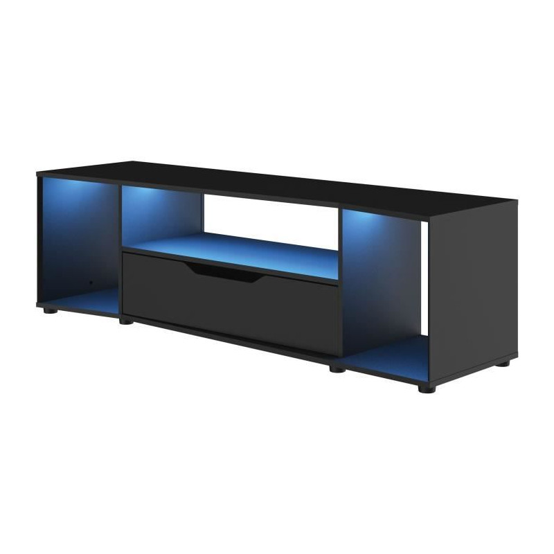 Meuble TV gamer - HACK - Noir - 163 x 45 x 48 cm - DIAGONE