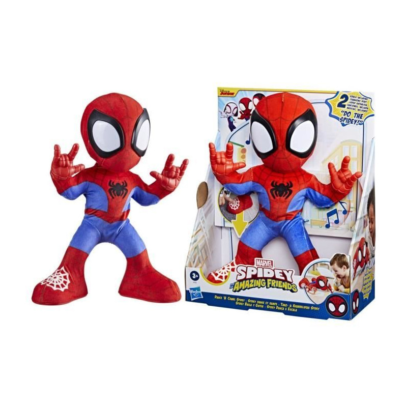 Spidey danse et rampe, peluche interactive avec musique et sons, jouets de super-héros a partir de 3 ans, Spidey et ses Amis E