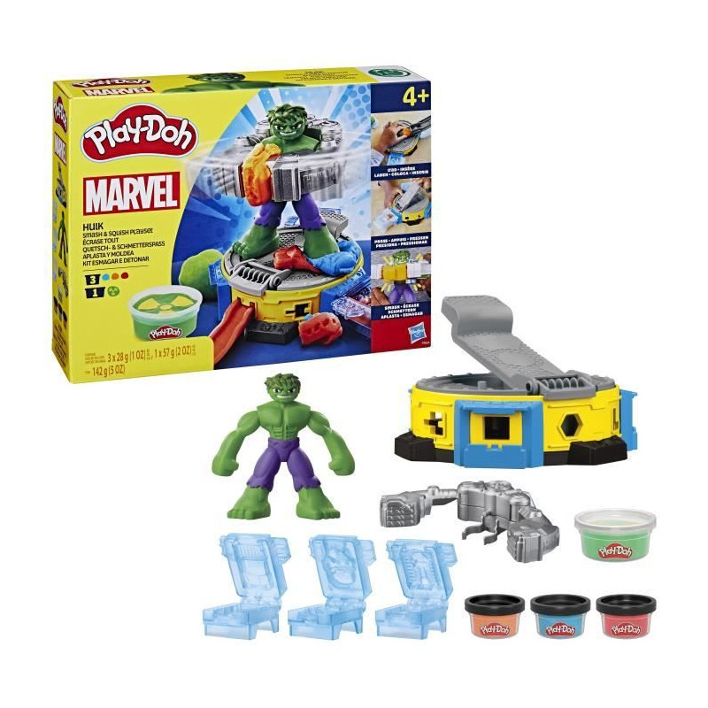 Play-Doh Marvel, coffret Hulk Écrase tout avec pâte a modeler