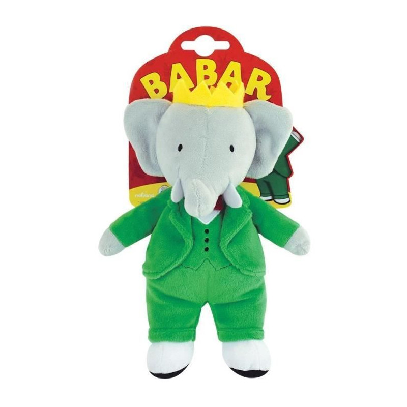 Babar Peluche Éléphant +/- 20 cm - JEMINI - Représentation parfaite du roi des éléphants.