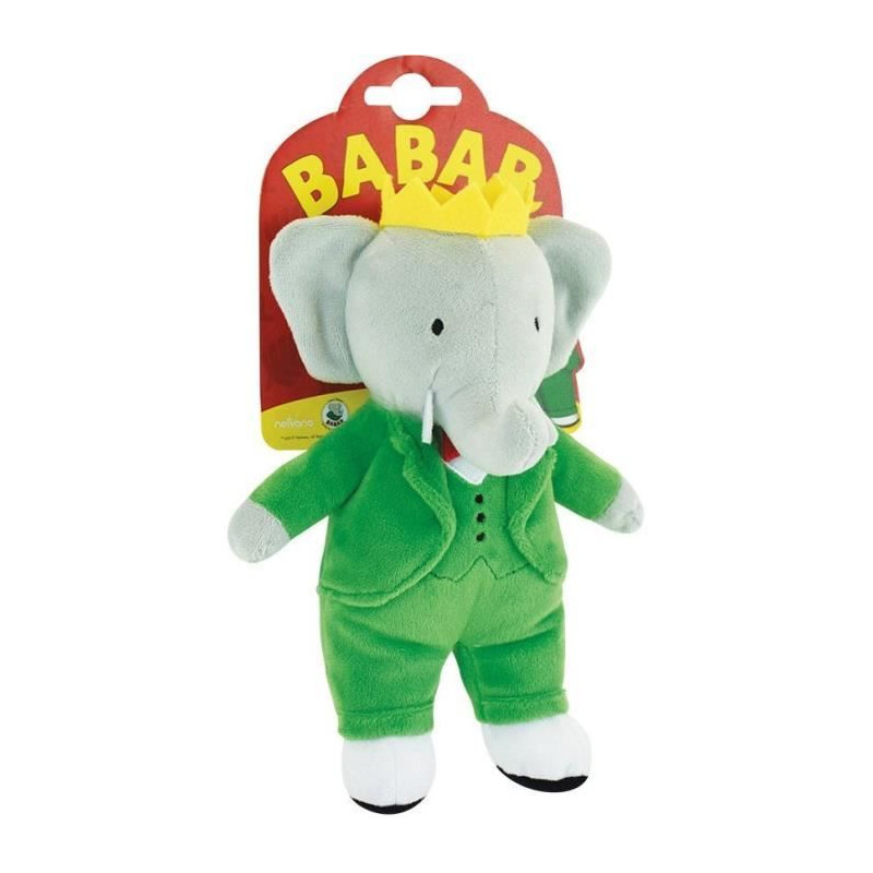 Babar Peluche Éléphant +/- 20 cm - JEMINI - Représentation parfaite du roi des éléphants.