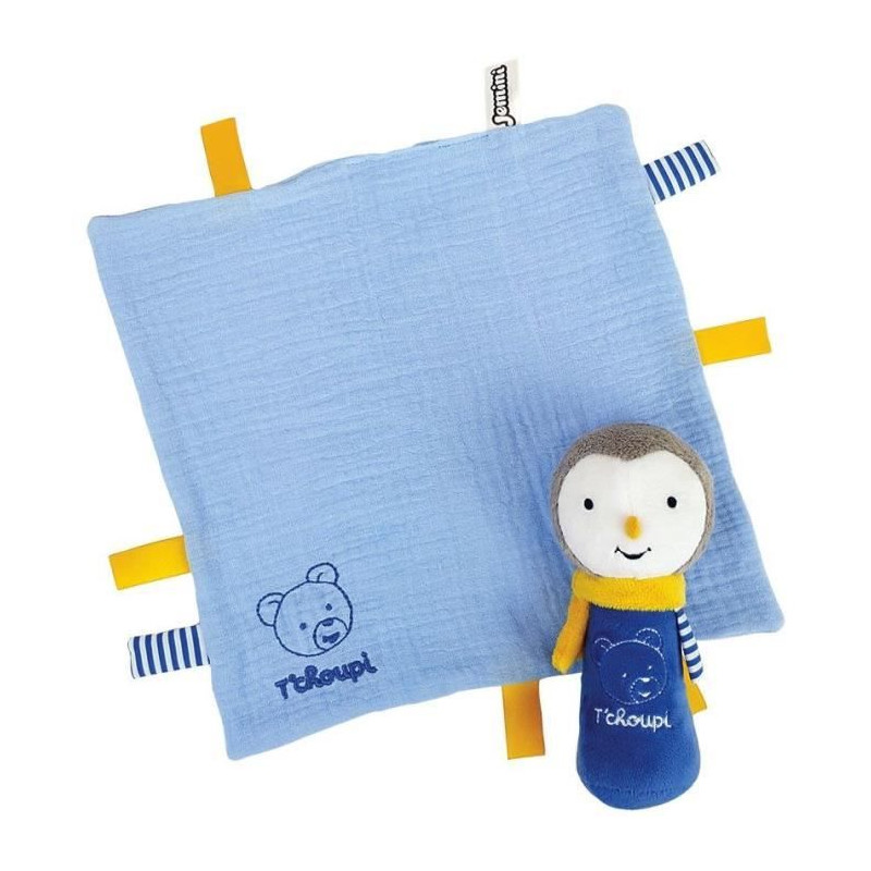 T'choupi Baby Coffret Naissance avec Doudou et Peluche Hochet +/- 25 cm - JEMINI - Idéal pour un cadeau de naissance.