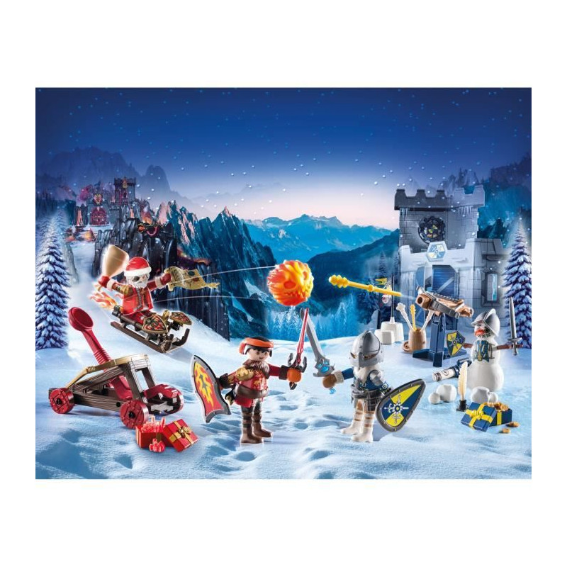 PLAYMOBIL 71346 Calendrier de l'Avent Noël chevaliers Novelmore- - La magie de Noël - 24 cases a ouvrir- pour attendre Noël