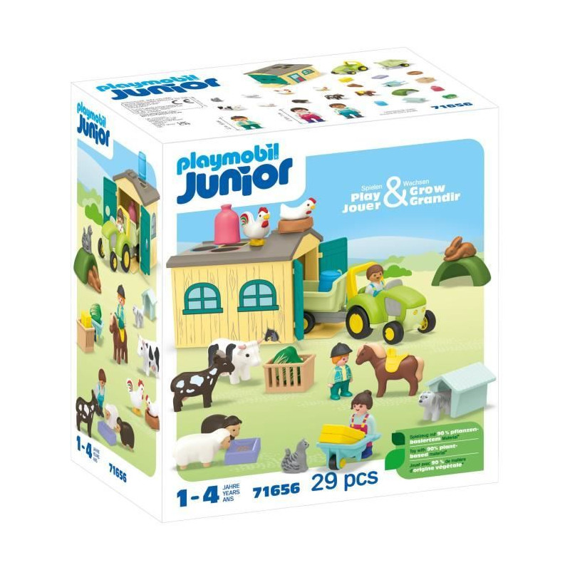 PLAYMOBIL JUNIOR - 71656 - Ferme tracteur et animaux