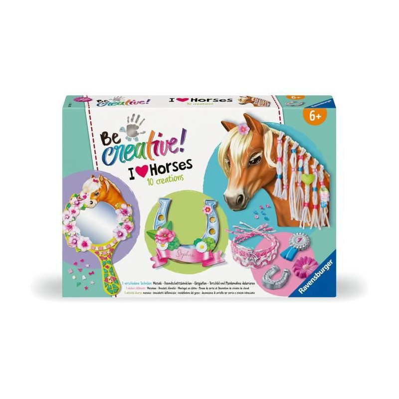 Ravensburger-Be Creative Cheval–kit Multi-activités Horses–10 créations–Activité détente et créative–Des 7 ans–23