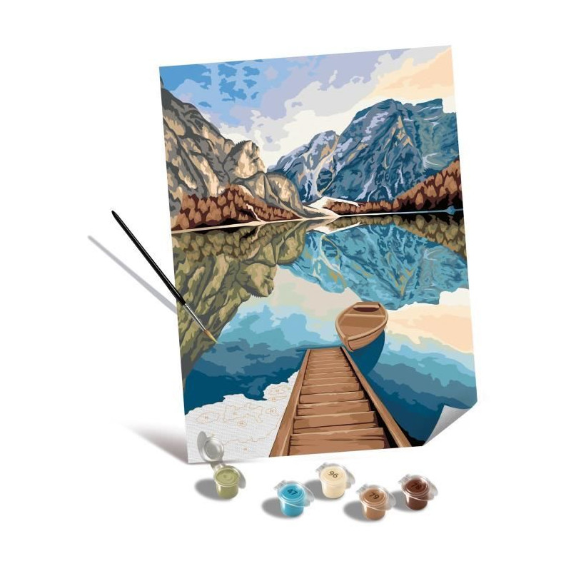 Ravensburger–CreArt Toiles 30x40 cm–Lake views–Peinture par numéros–Adulte-Activité détente et créative–Des 12 ans