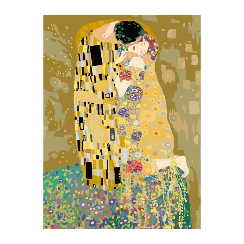 Ravensburger–CreArt Toiles 30x40 cm–Klimt/Le baiser–Peinture par numéros–Adulte-Activité détente et créative–Des 1