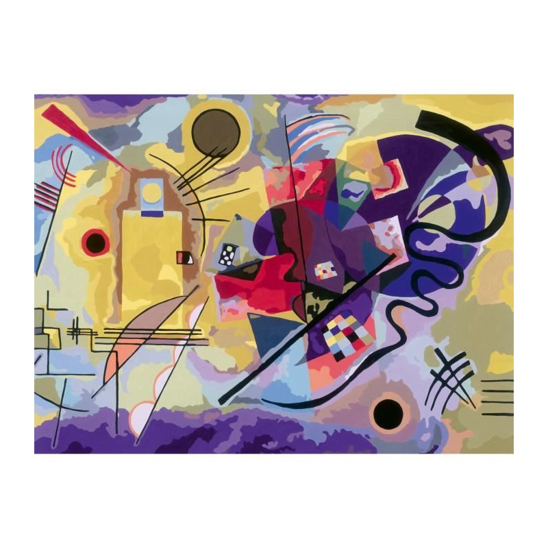 Ravensburger–CreArt Toiles 30x40 cm–Kandinsky/Jaune,Rouge,Bleu-Peinture par numéros-Activité détente et créative–Des 1