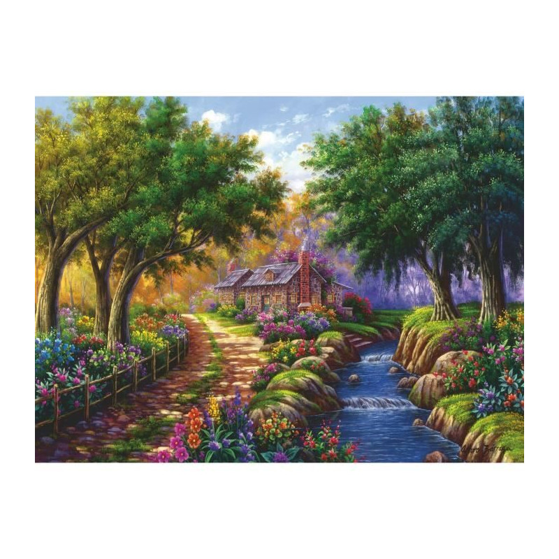 Ravensburger-Puzzle 1500p-Cottage au bord de la riviere-Adultes & enfants des 14 ans-Puzzle de qualité supérieure 80x60cm-1200