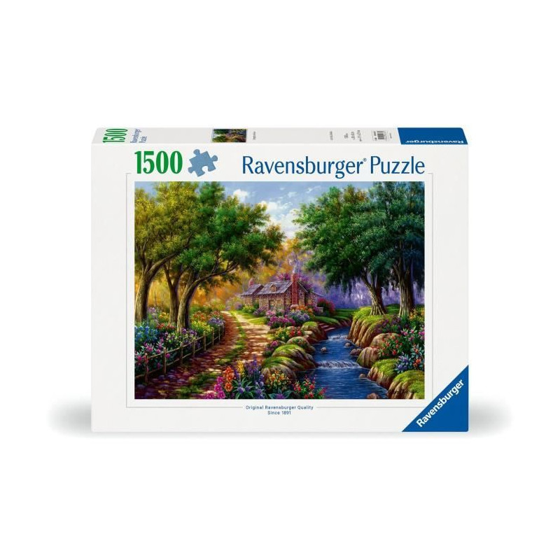 Ravensburger-Puzzle 1500p-Cottage au bord de la riviere-Adultes & enfants des 14 ans-Puzzle de qualité supérieure 80x60cm-1200