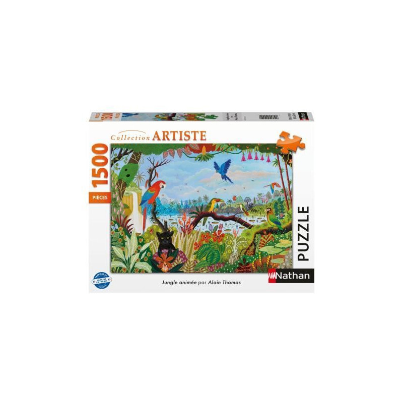 Nathan-Puzzle 1500 pieces-Jungle animée/Alain Thomas-Adultes et enfants des 14 ans-Puzzle de qualité supérieure-12000942