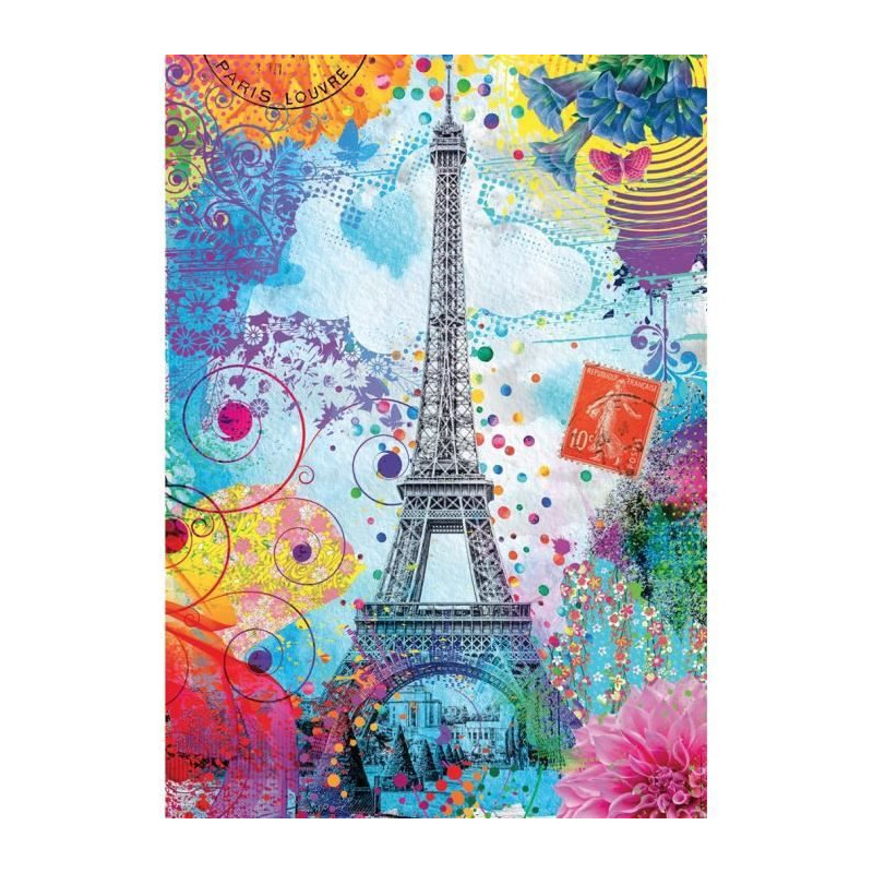 Nathan-Puzzle 1500 pieces-Tour Eiffel multicolore/Lars Stewart-Adultes et enfants des 14 ans-Puzzle de qualité supérieure-1200