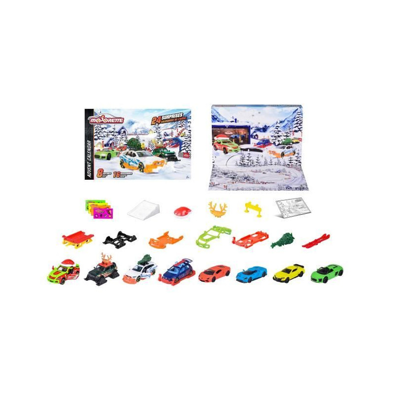 Calendrier de l'Avent Majorette - 24 surprises dont 8 véhicules die cast exclusifs - Des 3 ans