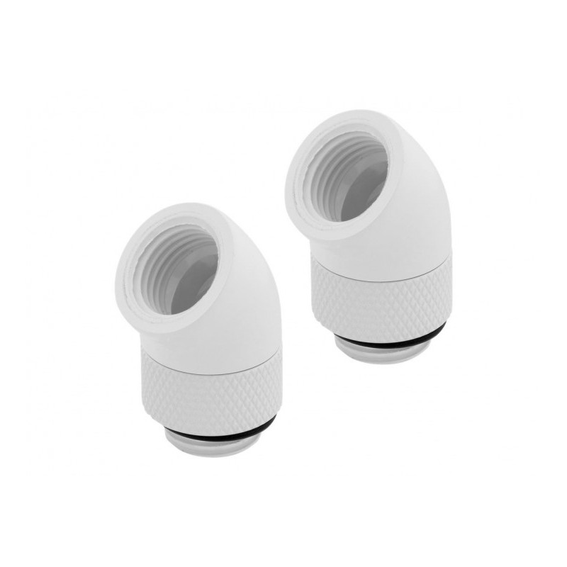 CORSAIR Hydro X Series XF Embout 45° rotatif Blanc (x 2)