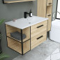 Ensemble INDUS, set de salle de bain 80, vanity+vasque+miroir & colonne