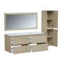 Ensemble TIMBER, set de salle de bain 120, vanity+vasque+miroir & colonne