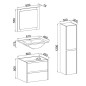 Ensemble TIMBER, set de salle de bain 60, vanity+vasque+miroir & colonne