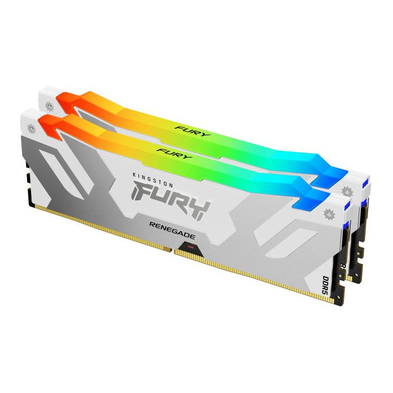 Kingston Technology FURY 32 Go 6000 MT s DDR5 CL32 DIMM (Kits de 2) Renegade RGB Blanc XMP