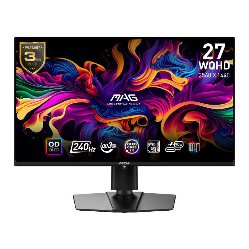 MSI MAG 271QPX QD OLED E2 écran plat de PC 67,3 cm (26.5") 2560 x 1440 pixels Wide Quad HD QDOLED Noir