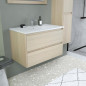 Ensemble TIMBER, set de salle de bain 80, vanity+vasque+miroir & colonne