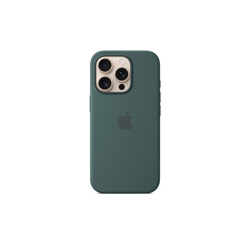 Coque en silicone avec MagSafe pour iPhone 16 Pro Vert lacustre