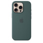 Coque en silicone avec MagSafe pour iPhone 16 Pro Vert lacustre