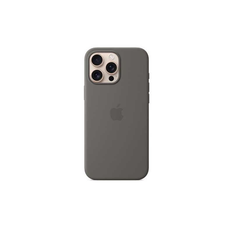 Coque en silicone avec MagSafe pour iPhone 16 Pro Max Gris minéral