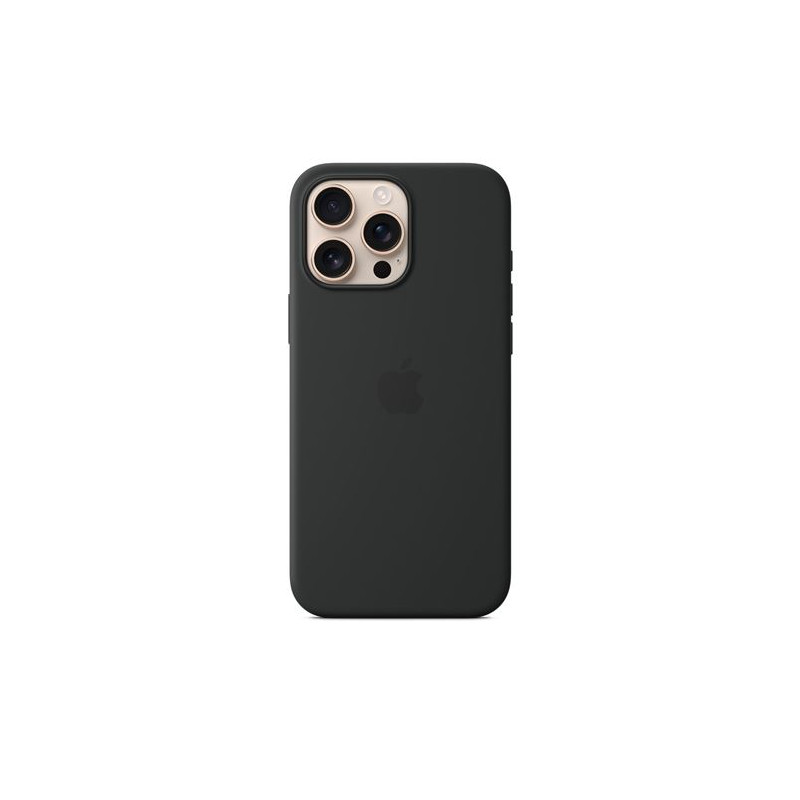 Coque en silicone avec MagSafe pour iPhone 16 Pro Max Noir