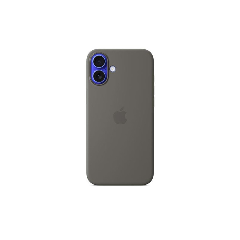 Coque en silicone avec MagSafe pour iPhone 16 Plus Gris minéral