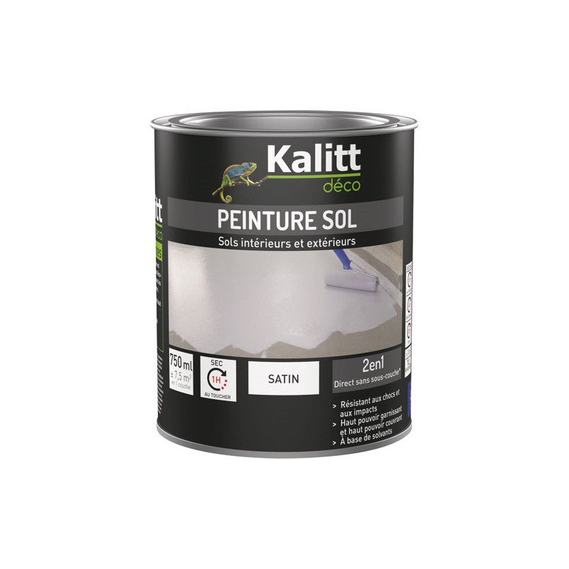 KALITT DECO PEINTURE SOL SATIN 0.75L BLANC PUR KALITT DECO - 762689