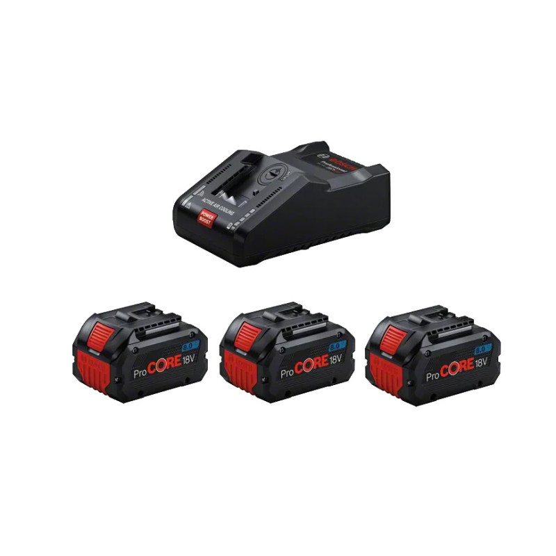 Set 3 batteries 8Ah + chargeur GAL 1880 BOSCH 0615990N2F