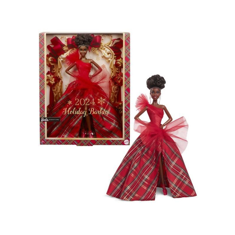 BARBIE Poupée joyeux noël brune HRM62