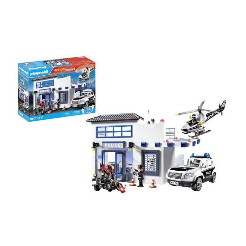 PLAYMOBIL - 71602 - Poste police véhicules