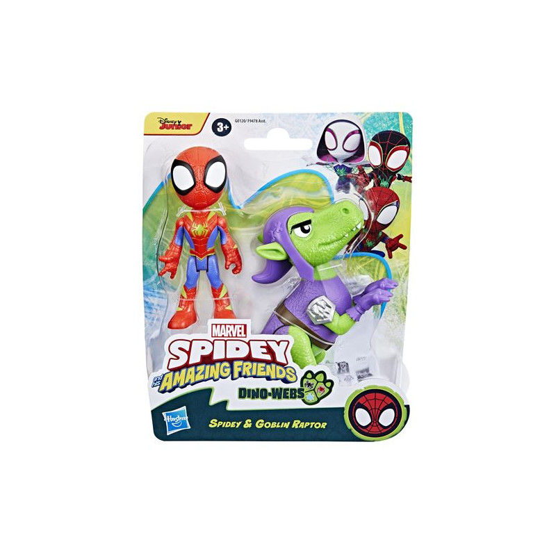 Figurines Spidey and His Amazing Friends Dino Webs Spidey et Goblin Raptor