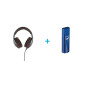 Un Casque ouvert circum aural avec et sans fil Focal Hadenys Marron + Un Ampli DAC casques Audioquest Dragonfly Bleu cobalt