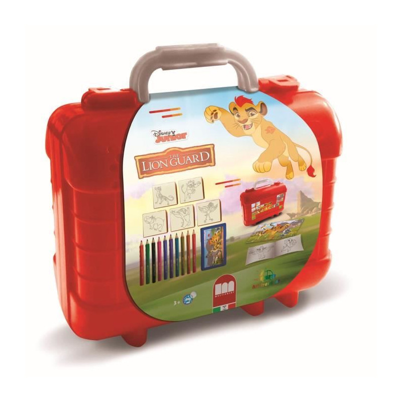 Travel Set - MULTIPRINT - 42946 - 5 tampons La Garde du Roi Lion, 10 crayons