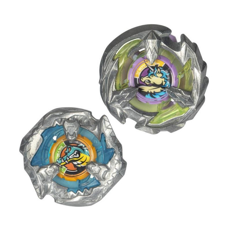 Beyblade X Dual Pack Bite Croc 3-60LF et Sting Unicorn 4-60P, 2 toupies de compétition a rotation droite, Des 8 ans