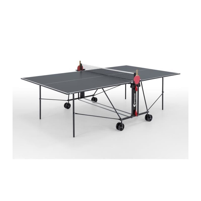 SPONETA - Table Tennis de table - Table Ping Pong Compacte - Usage Intérieur - Gris et noir