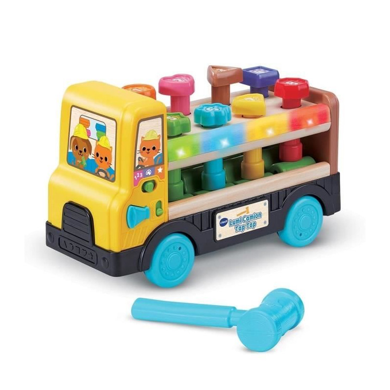 VTECH LUMI CAMION TAP TAP (JOUET AVEC PARTIE BOIS CERTIFIE FSC)