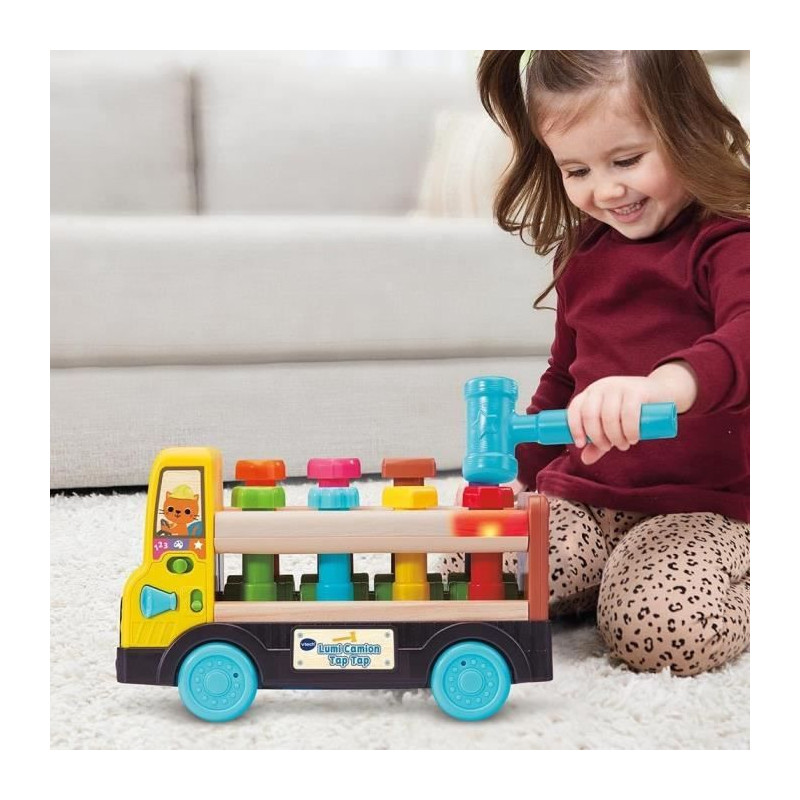 VTECH LUMI CAMION TAP TAP (JOUET AVEC PARTIE BOIS CERTIFIE FSC)